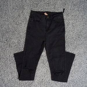 Free Heart High Waisted Distressed Black Jeans